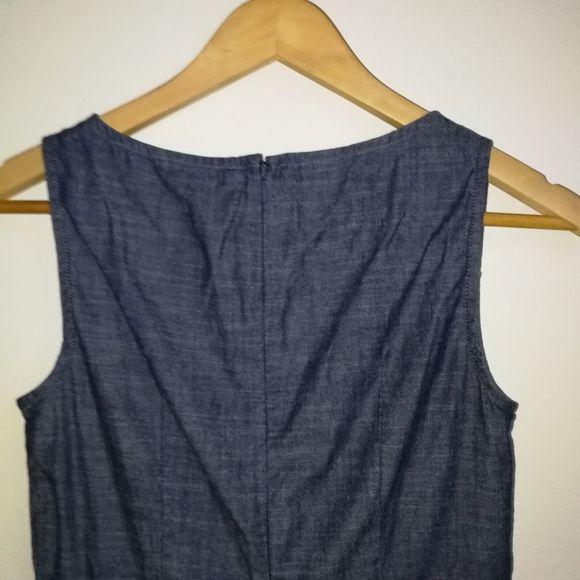3/30$ BANANA REPUBLIC Blue Chambray Cotton Business Casual Peplum Top Size 00 - Picture 4 of 8